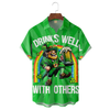Maxcorners St. Patrick's Dwarf Beer Hawaiian Golf Shirt, Holiday Hawaiian Shirt, Tropical Vibe Men's Golf Shirt