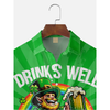 Maxcorners St. Patrick's Dwarf Beer Hawaiian Golf Shirt, Holiday Hawaiian Shirt, Tropical Vibe Men's Golf Shirt