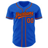 Maxcorners Custom Thunder Blue Orange-Black Authentic Baseball Jersey LM2605