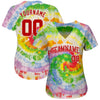 Maxcorners Custom Tie Dye Red-White 3D Authentic Baseball Jersey LM2605