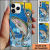 Maxcorners Fishing Phone Case Coastal Brushstroke Design Custom Name Phone Case