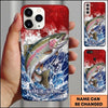 Maxcorners Fishing Phone Case Patriotic Flag Water Splash Custom Name Phone Case