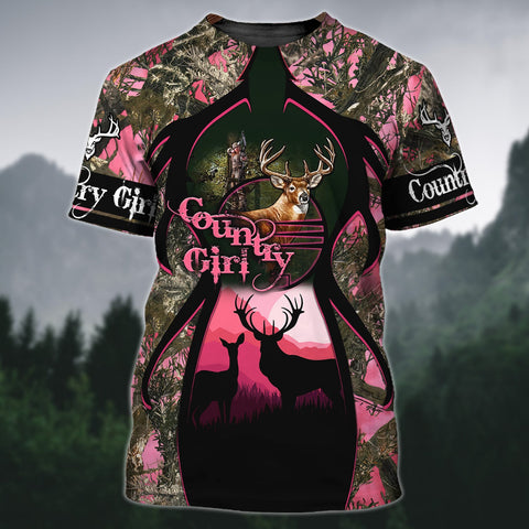 Maxcorners Hunting Country Girl 3D All Over Printed Clothes