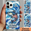 Maxcorners Fishing Phone Case Patriotic Flag Artwork Custom Name Phone Case