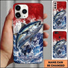Maxcorners Fishing Phone Case Patriotic Flag Water Splash Custom Name Phone Case