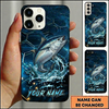 Maxcorners Futuristic Hexagon Water Splash Custom Name Fishing Phone Case