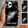Maxcorners Neon Abstract Ribbon Custom Name Fishing Phone Case