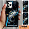 Maxcorners Sleek Dark Liquid Style Custom Name Fishing Phone Case