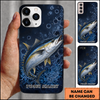Maxcorners Futuristic Cyber Grid Art Custom Name Fishing Phone Case