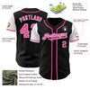 Maxcorners Custom Black Pink-White Authentic Two Tone Baseball Jersey LM2605