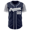 Maxcorners Custom Navy White-Gray Authentic Two Tone Baseball Jersey LM2605