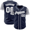 Maxcorners Custom Navy White-Gray Authentic Two Tone Baseball Jersey LM2605