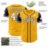 Maxcorners Custom Gold White-Navy Authentic Two Tone Baseball Jersey LM2605