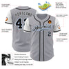 Maxcorners Custom Gray Black-Light Blue Authentic Two Tone Baseball Jersey LM2605