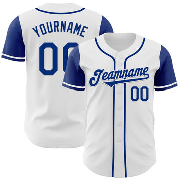 Maxcorners Custom White Royal Authentic Two Tone Baseball Jersey LM2605