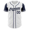 Maxcorners Custom White Navy Authentic Two Tone Baseball Jersey LM2605