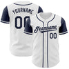 Maxcorners Custom White Navy Authentic Two Tone Baseball Jersey LM2605