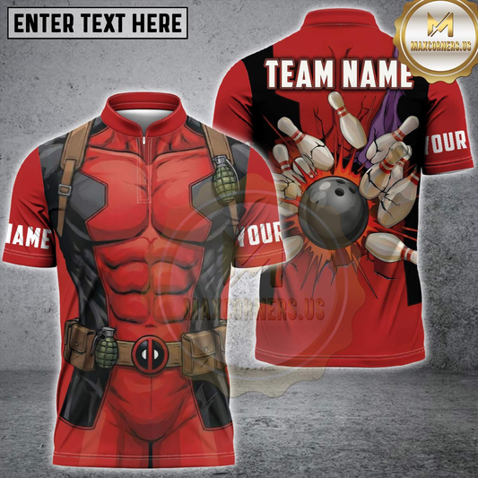 Maxcorners Bowling Suit Strike Personalized Name 3D Unisex Shirt