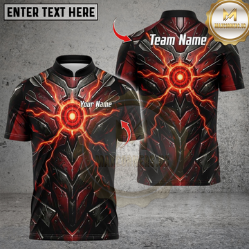 Maxcorners Darts Red Black Mechanical Armor Design Personalized Name 3D Unisex Shirt