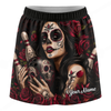 Maxcorners Customized Bowling Trouser Skirts With Shorts Underneath, Bowling Sugar Skull Women With Pockets