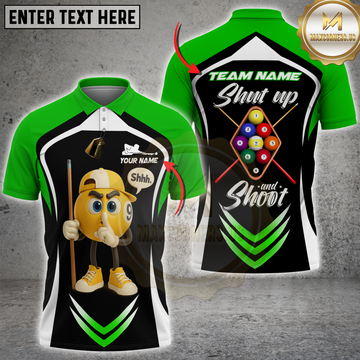Maxcorners Billiards 9-Ball Pool Shut Up and Shoot Customized Name, Team Name 3D Shirts For Jason Whipple