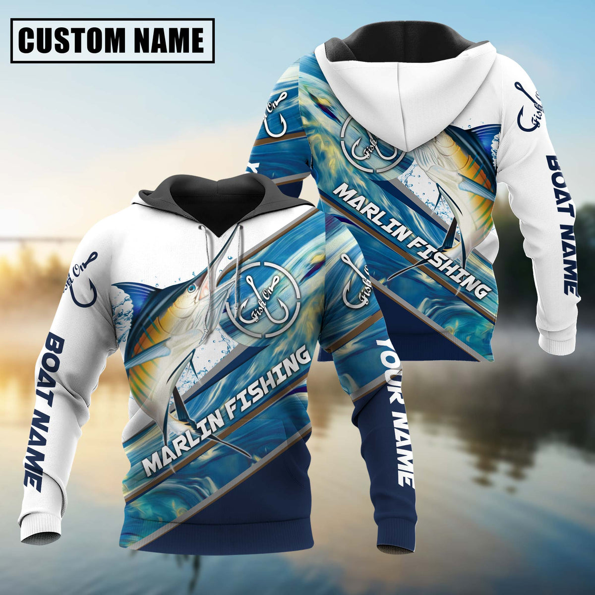 Maxcorners Personalized Marlin Fishing Jerseys 3D Hoodie