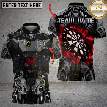 Maxcorners Darts Dark Mecha Armor Dartboard Personalized Name 3D Unisex Shirt