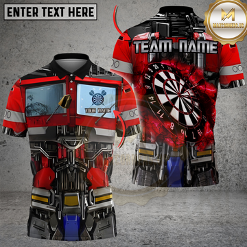 Maxcorners Darts Red Robot Armor Dartboard Personalized Name 3D Unisex Shirt