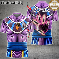 Maxcorners Bowling Anime Purple God Armor Muscle Costume Flaming Bowling Strike Personalized Name 3D Unisex Shirt