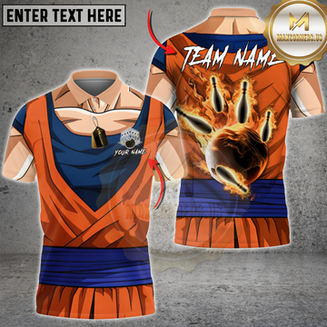 Maxcorners Bowling Anime Warrior Costume Flaming Bowling Strike Personalized Name 3D Unisex Shirt