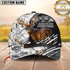 Maxcorners Deer Hunting Honeycomb Mesh Grey Stripe Camo Custom Name 3D Cap (5 Colors)