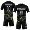 Maxcorners Custom Black White Splash Sublimation Volleyball Uniform Jersey LM2605