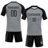 Maxcorners Custom Silver Black Geometric Shape Sublimation Volleyball Uniform Jersey LM2605