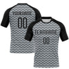 Maxcorners Custom Silver Black Geometric Shape Sublimation Volleyball Uniform Jersey LM2605