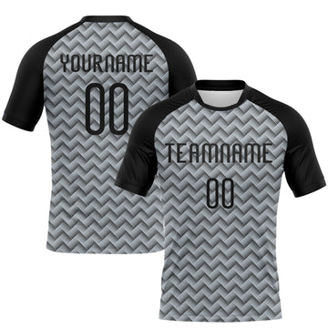 Maxcorners Custom Silver Black Geometric Shape Sublimation Volleyball Uniform Jersey LM2605