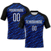 Maxcorners Custom Navy Thunder Blue-Black Geometric Shape Sublimation Volleyball Uniform Jersey LM2605