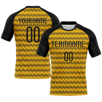 Maxcorners Custom Gold Black Geometric Shape Sublimation Volleyball Uniform Jersey LM2605