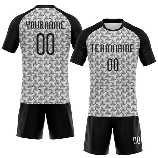 Maxcorners Custom White Black Geometric Shape Classic Sublimation Volleyball Uniform Jersey LM2605