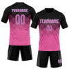 Maxcorners Custom Pink Black-Light Blue Geometric Shape Sublimation Volleyball Uniform Jersey LM2605