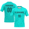 Maxcorners Custom Aqua Black Abstract Fragment Art Sublimation Volleyball Uniform Jersey LM2605