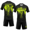 Maxcorners Custom Black Neon Green Dripping Splatter Art Sublimation Volleyball Uniform Jersey LM2605