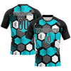 Maxcorners Custom Black Aqua-White Geometric Shape Sublimation Volleyball Uniform Jersey LM2605