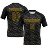 Maxcorners Custom Black Gold Geometric Shape Sublimation Volleyball Uniform Jersey LM2605
