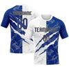 Maxcorners Custom Graffiti Pattern Royal-Old Gold Scratch Sublimation Volleyball Uniform Jersey LM2605
