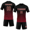 Maxcorners Custom Black Maroon-Cream Pinstripe Fade Fashion Sublimation Volleyball Uniform Jersey LM2605