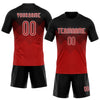 Maxcorners Custom Red Black-White Geometric Shape Sublimation Volleyball Uniform Jersey LM2605