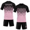 Maxcorners Custom Light Pink Black Geometric Shape Sublimation Volleyball Uniform Jersey LM2605