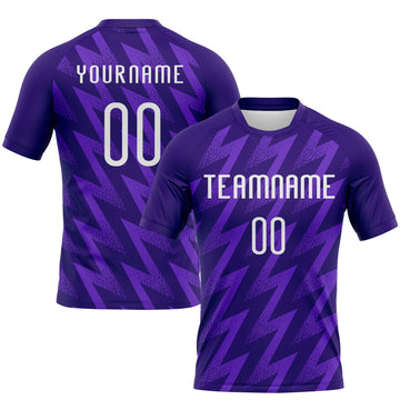 Maxcorners Custom Purple White Zigzag Shape Sublimation Volleyball Uniform Jersey LM2605