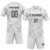 Maxcorners Custom White Black-Gray Abstract Shape Sublimation Volleyball Uniform Jersey LM2605