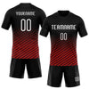 Maxcorners Custom Black White-Red Geometric Shape Elite Sublimation Volleyball Uniform Jersey LM2605